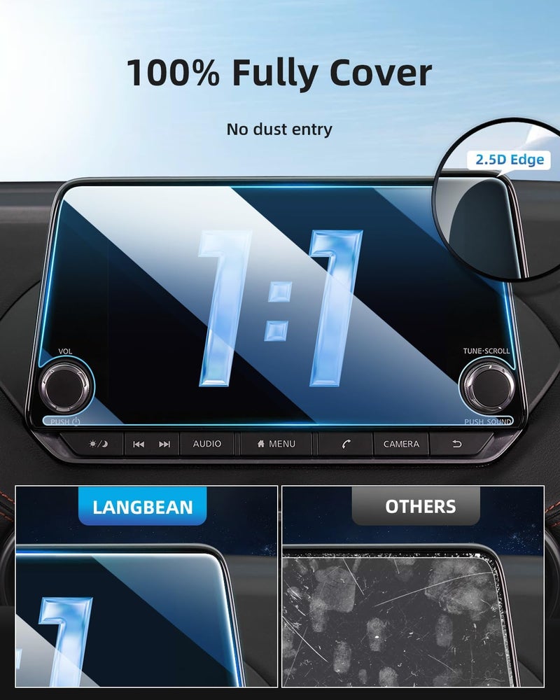 LANGBEAN Screen Protector for 2025 2024 2023 2022 2021 Nissan Sentra/Rogue/Altima 8 Inch Touchscreen, HD Clear, High Sensitivity, 9H Tempered Glass Car Navigation Screen Protector - Image 2